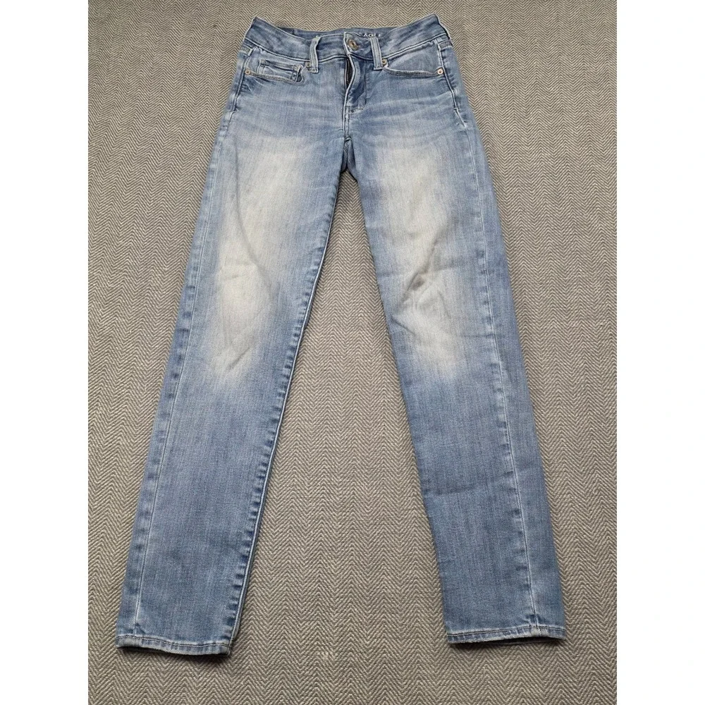 American Eagle Outfitters Womens Jeans Size‎ 2 Regular Light Wash Stretch Denim